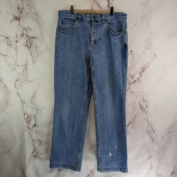 Duluth Trading Jeans Mens 34 X 30 Flex Ballroom Light Wash Denim Blue - Picture 1 of 11